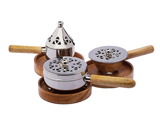 Räucherpfannen mit Stiel aus verschiedenen...