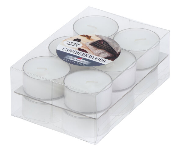 Duftteelichter im 12er Pack Cashmere Woods 18 x Ø 38 mm ca. 4 h