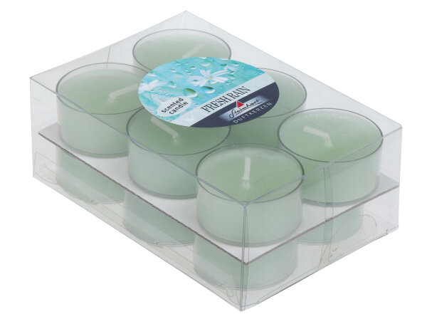 Duftteelichter im 12er Pack Fresh Rain 18 x Ø 38 mm ca. 4 h