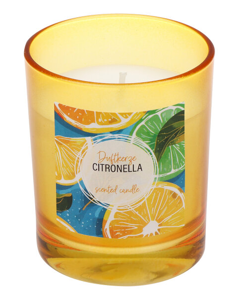 Citronella Kerzen Glas Colour "Lemon & Lime" Gelb 79 x Ø 65 mm