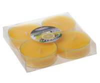 Maxi-Teelichte "Citronella", 4er-Pack Gelb 20 x...
