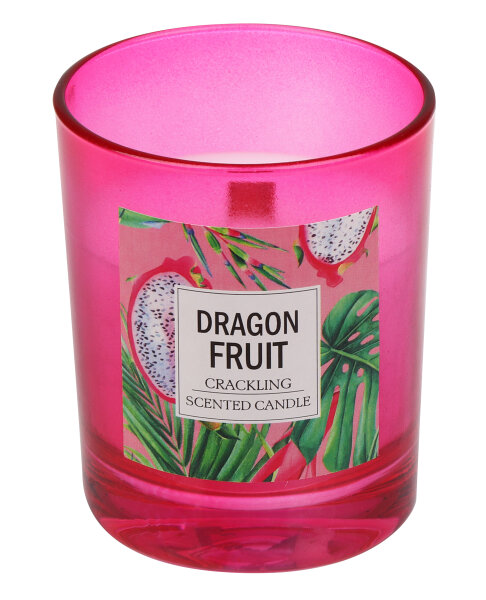 Knisterkerze Duftkerze "Dragon Fruit" Pink 92 x Ø 80 mm