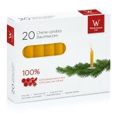 Baumkerzen 100 % Bienenwachs, 100 x 13 mm, 20 Stück