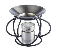 Öllampe Duftlampe "Modern" Schwarz/Silber...