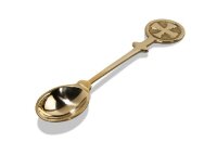 Weihrauchlöffel aus Messing poliert Gold, Länge...