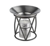 Öllampe Duftlampe "Modern" Schwarz/Silber...