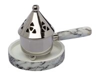 Räucherpfännchen aus Messing mit Stiel und...